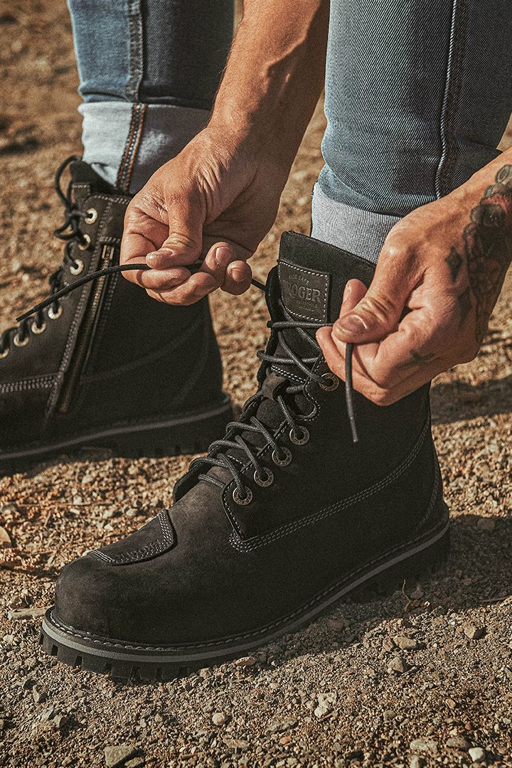 Alaska II Vintage Black Motorcycle Boots – Broger Moto