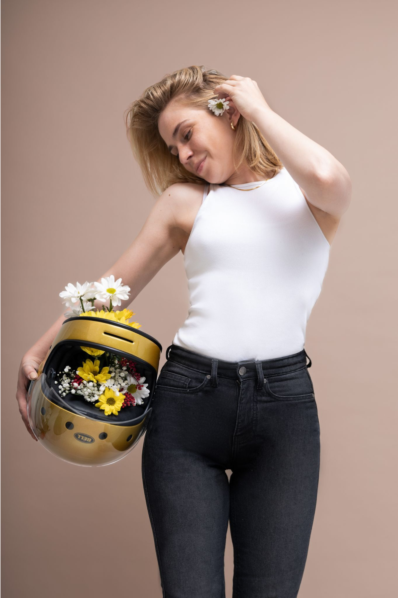 Florida II Slim Fit Washed Black Motorcycle Jeans  | Lady