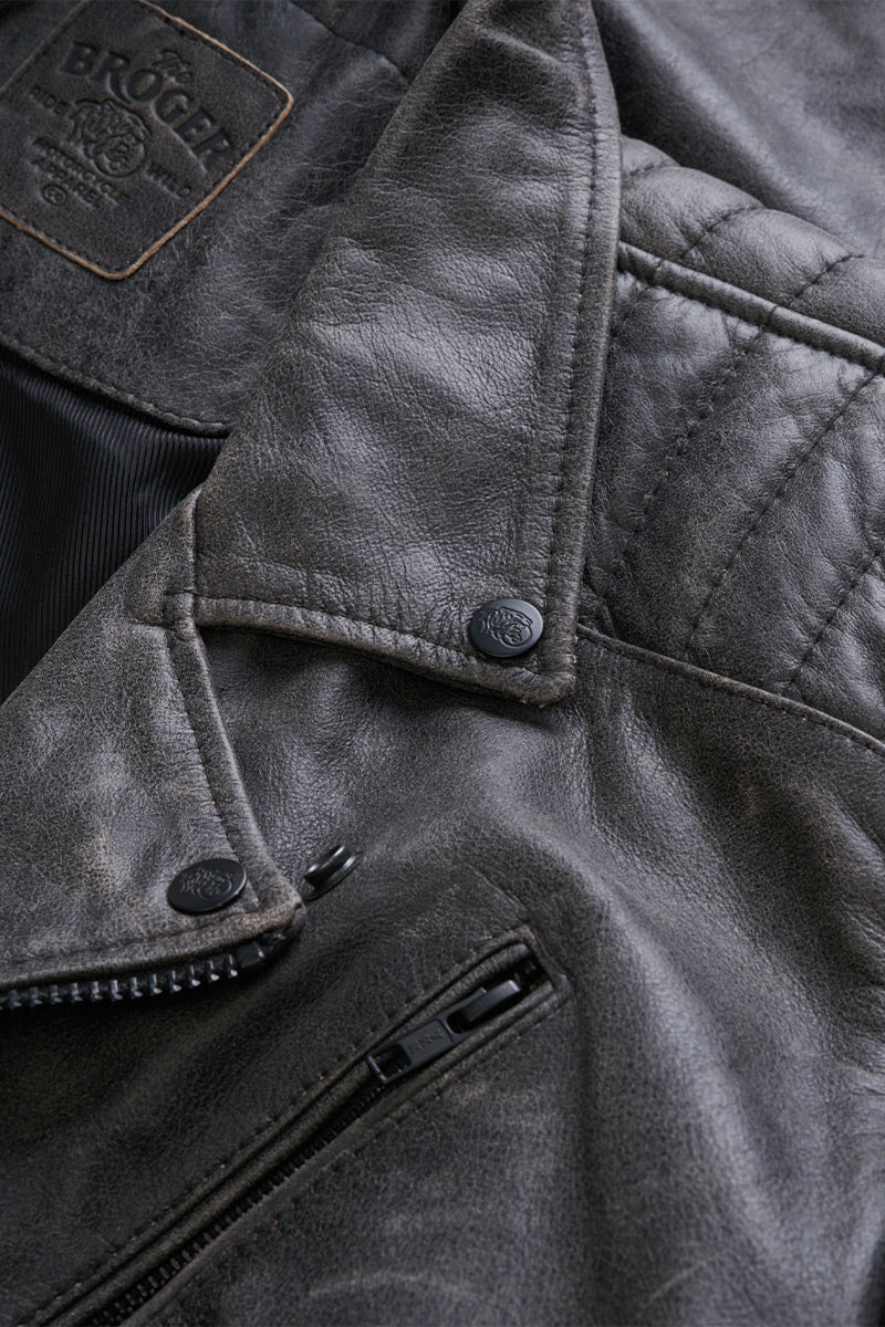 Ohio Grey Leather Jacket