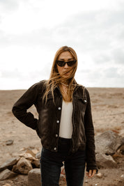 Florida Lady Jeans Jacket | Washed Black