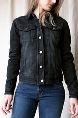 Florida Lady Jeans Jacket | Washed Black