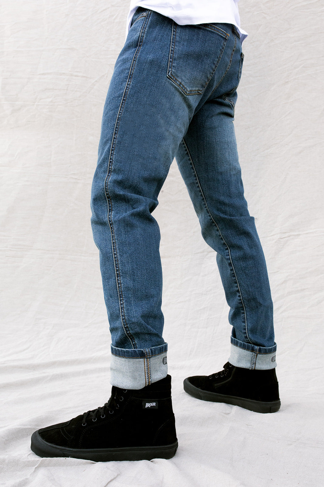 tifón llorar Aleta California Washed Blue Jeans - Slim Fit – Broger Moto