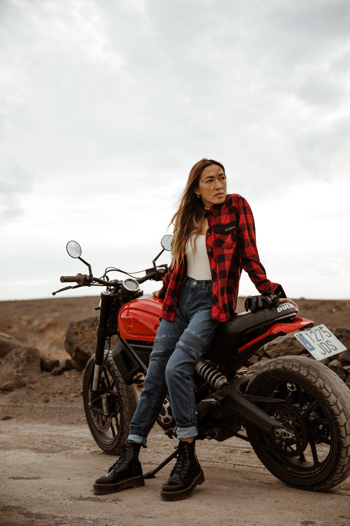 Alaska Lady Lumberjack Red Motorcycle Shirt