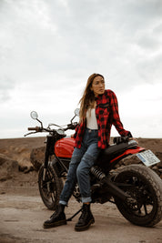 Alaska Lady Lumberjack Red Motorcycle Shirt