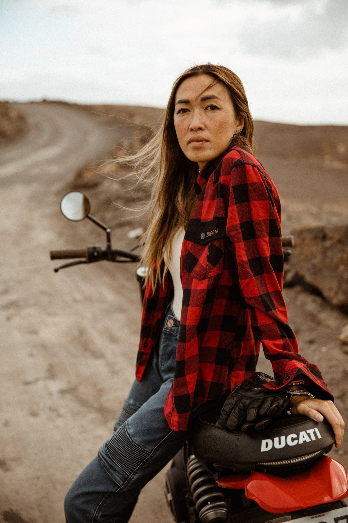 Alaska Lady Lumberjack Red Motorcycle Shirt