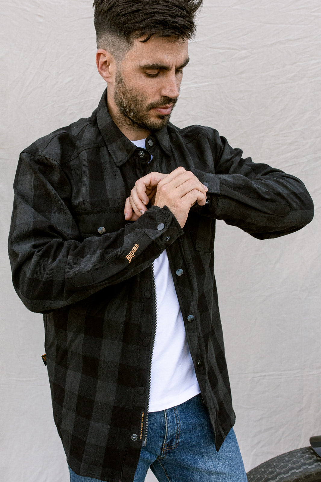 Alaska Black/Grey Protective Motorcycle Shirt