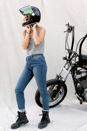 California Lady Protective Motorcycle Jeans - Slim Fit | Washed Blue