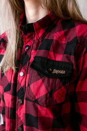 Alaska Lady Lumberjack Red Motorcycle Shirt