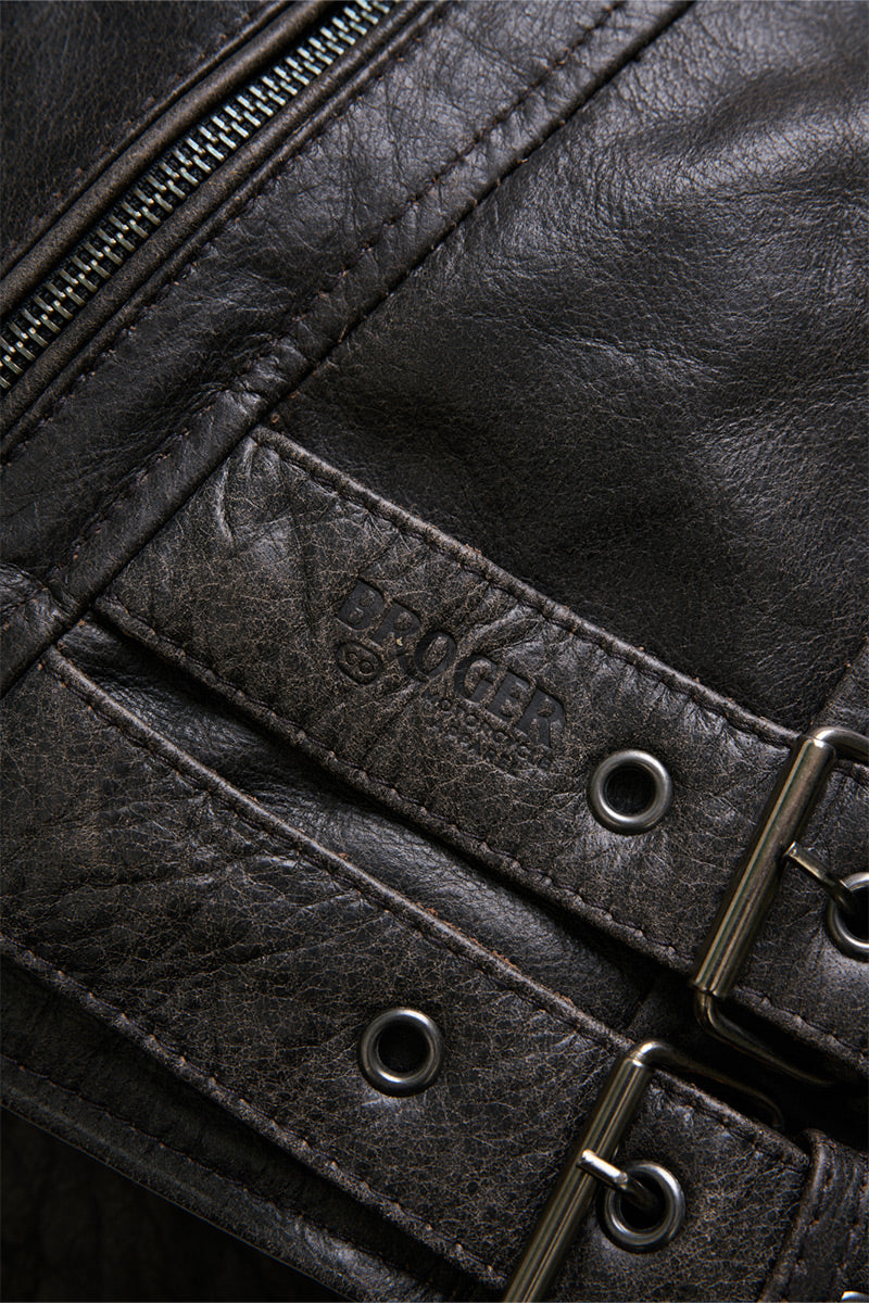 Ohio Vintage Brown Leather Jacket