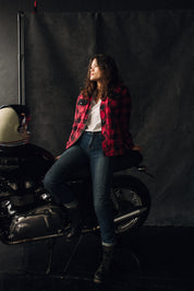 Alaska Lady Lumberjack Red Motorcycle Shirt