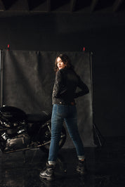 California Lady Protective Motorcycle Jeans - Slim Fit | Washed Blue
