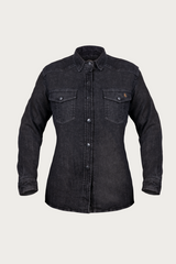 Alaska Washed Black Jeans Motorcycle Shirt | Lady