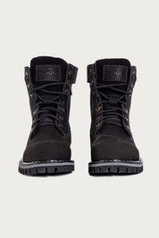 Alaska II Vintage Black Motorcycle Boots