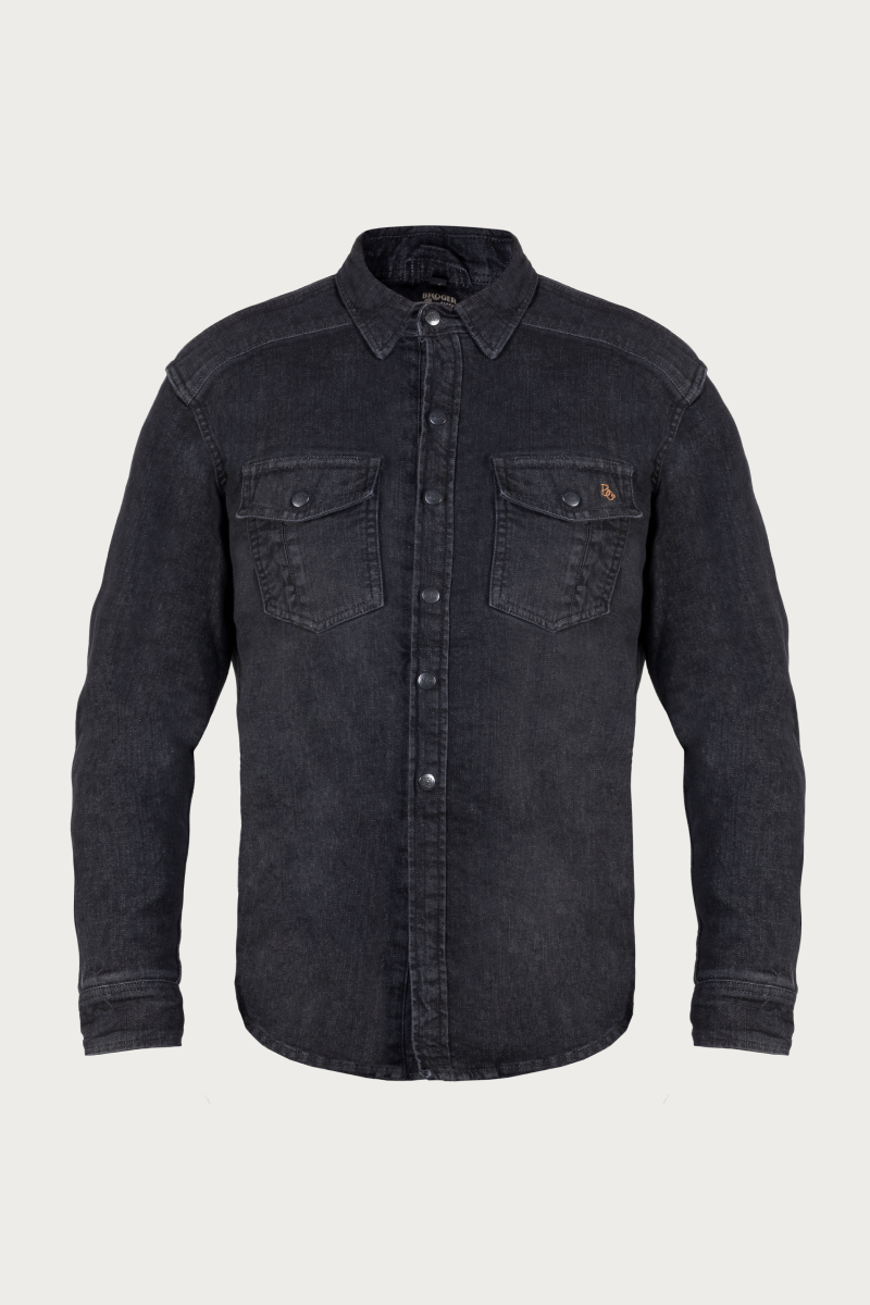 Alaska Washed Black Jeans Motorcycle Shirt