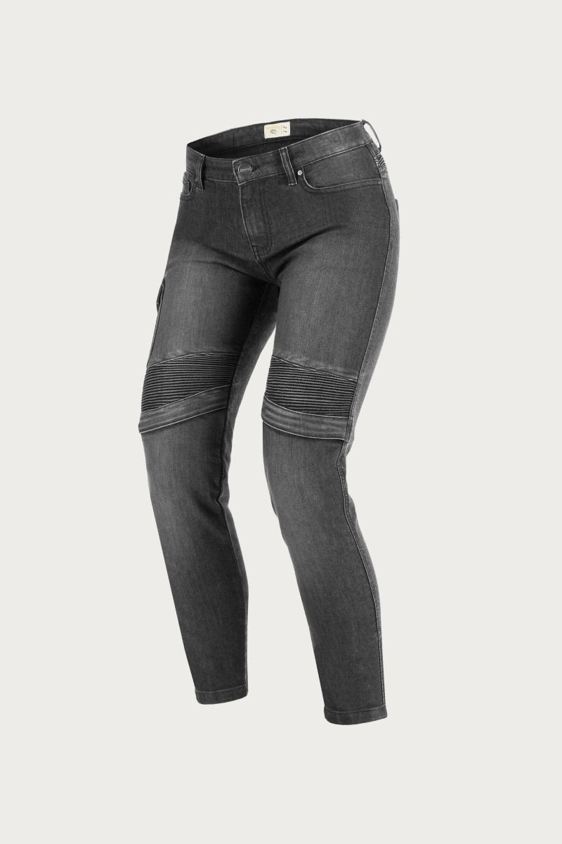 Ohio Washed Grey Motorcycle Jeans | Lady