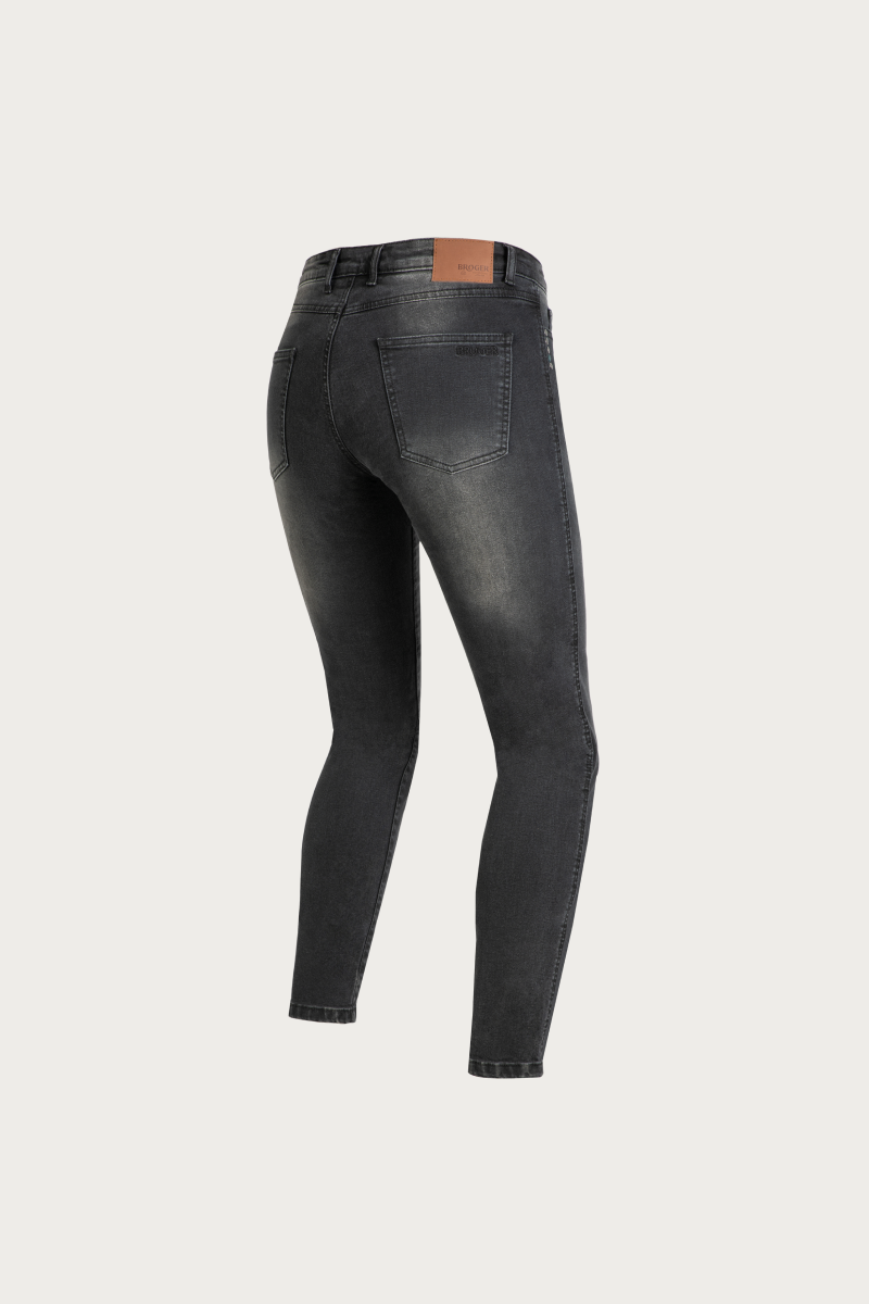 California Washed Grey Motorcycle Jeans | Lady