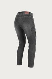 Ohio Washed Grey Motorcycle Jeans | Lady