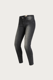 California Washed Grey Motorcycle Jeans | Lady