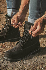 Alaska II Vintage Black Motorcycle Boots
